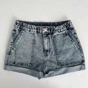 Acid wash denim shorts, size XS